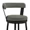 Armen Living Kobe 30" Bar Height Swivel Bar Stool in Black Finish and Gray Faux Leather 721535761777 - alternate 4